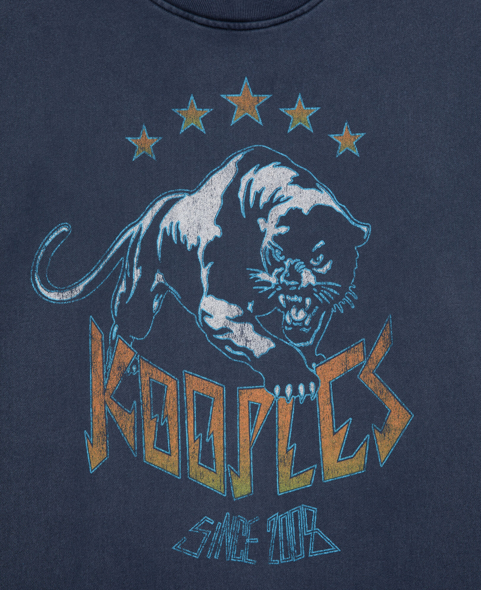 The Kooples HERREN WASHED NAVY marineblaues sweatshirt mit siebdruck