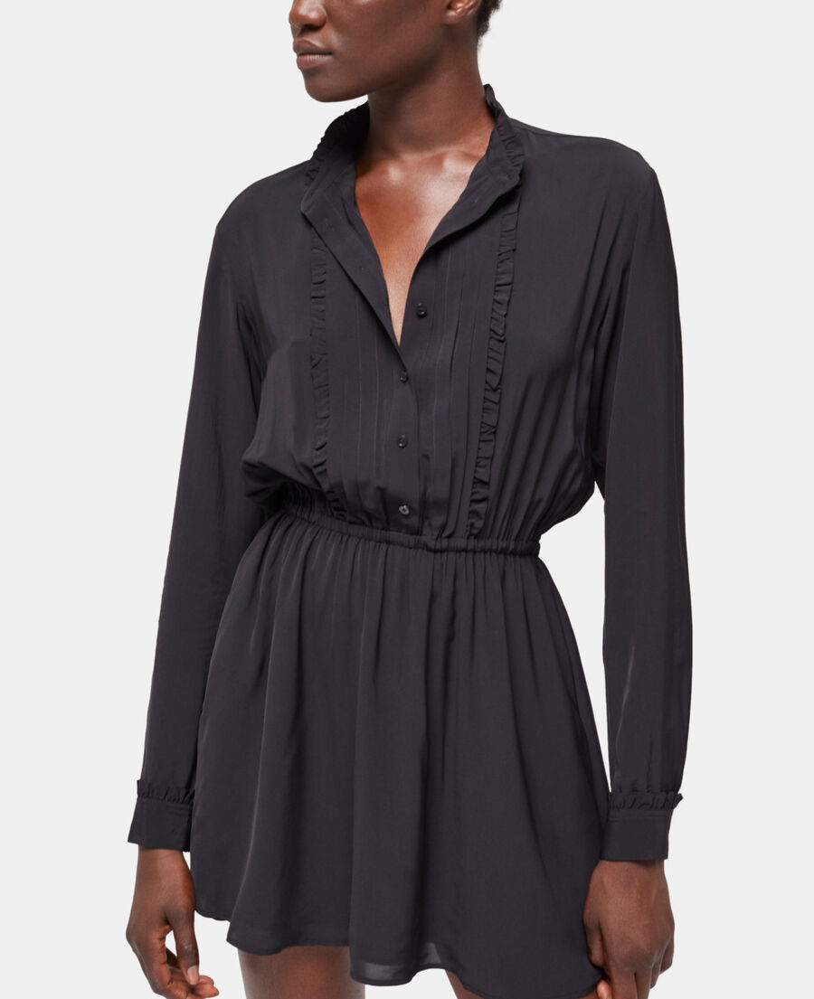 Short black dress with low neckline | The Kooples - US