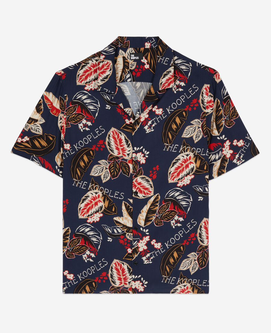 The Kooples H NAVY printed short-sleeved shirt