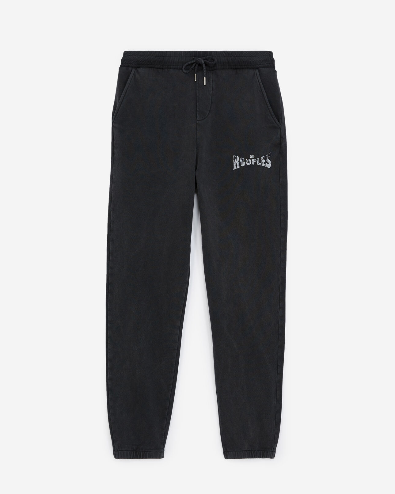 The Kooples HOMME BLACK WASHED jogging gris foncé à logo the kooples