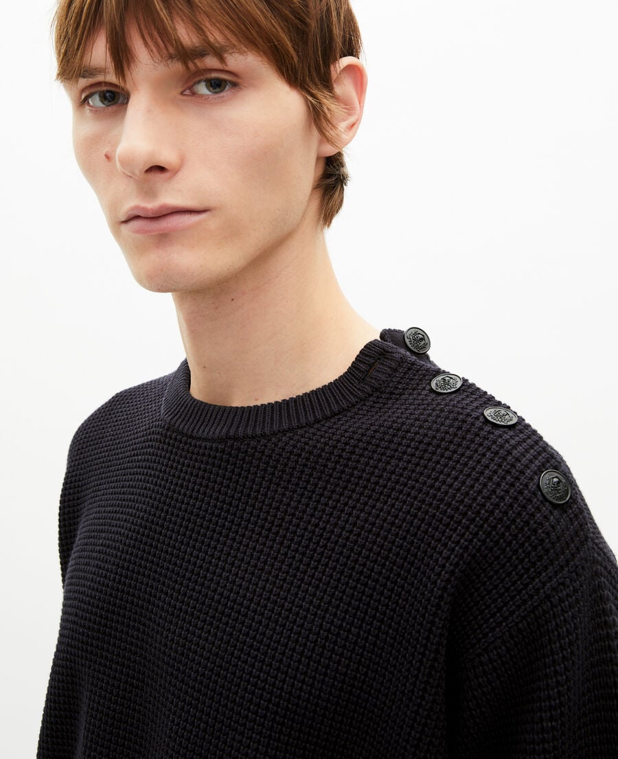 The Kooples HERREN DARK NAVY pullover mit kn&ouml;pfen marine