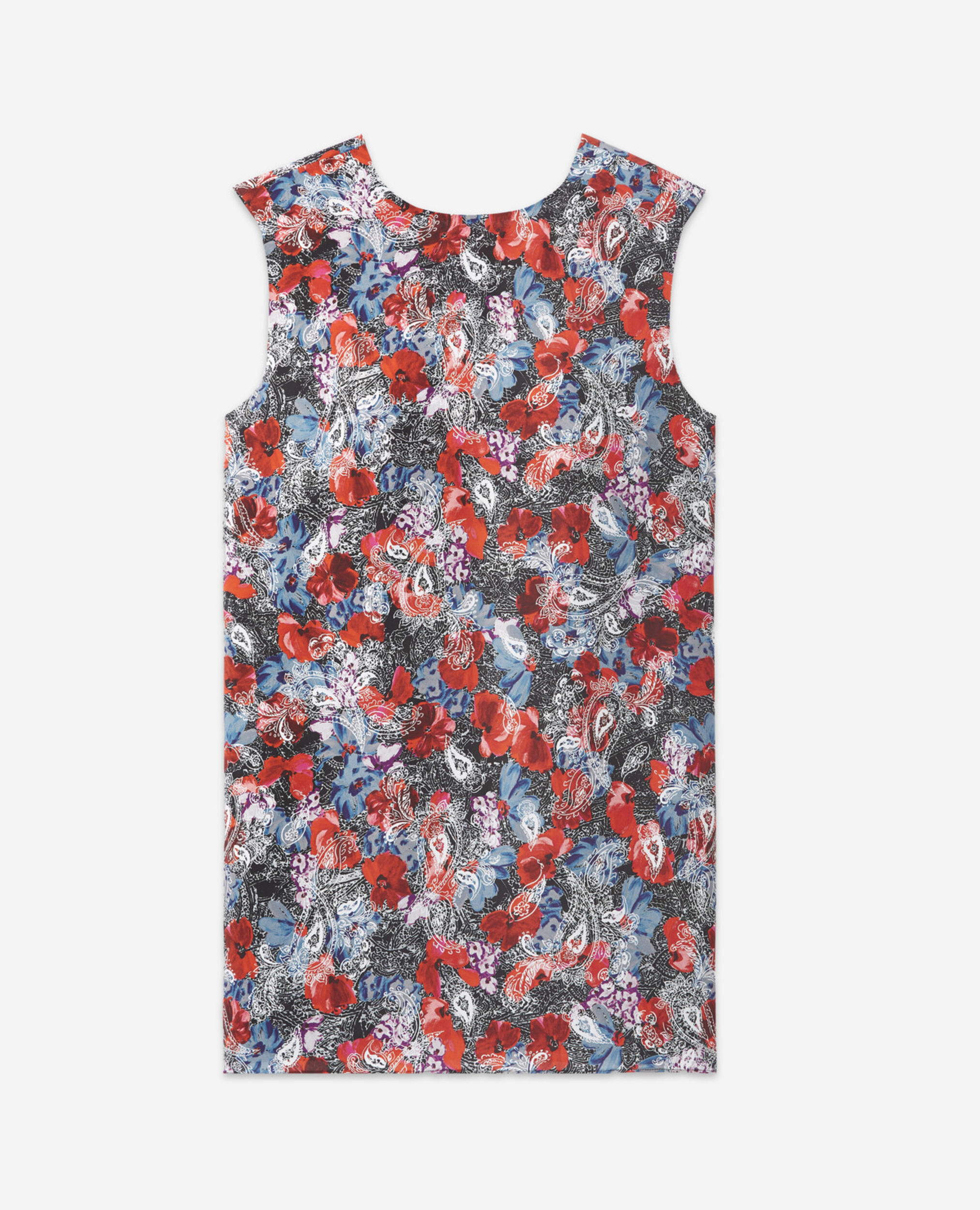 Kurzes Kleid aus Seide mit Blumenprint, RED, hi-res image number null