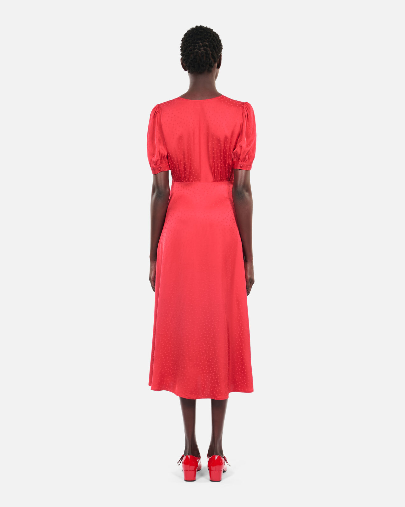 The Kooples WOMEN RUBIS red long dress with buttoning