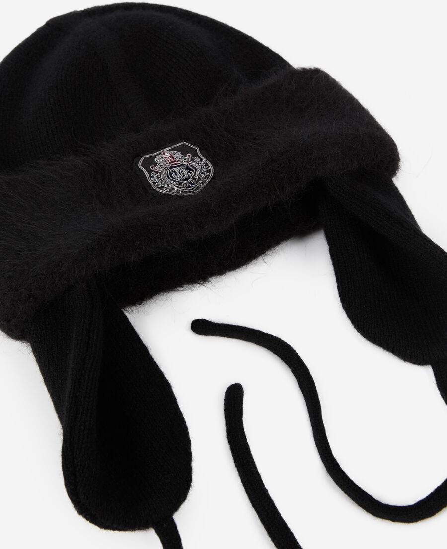 The Kooples F BLACK DARK GREY black wool and alpaca chapka