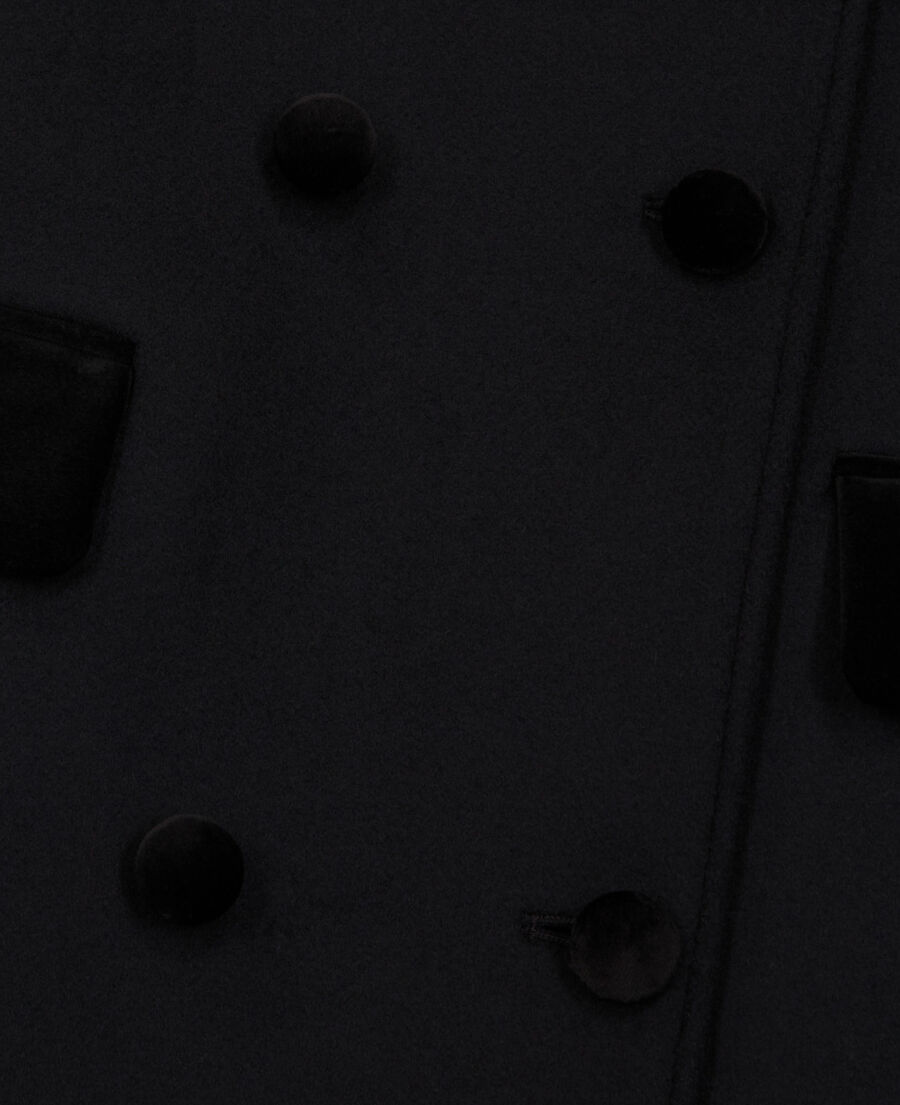 manteau en laine et cachemire noir