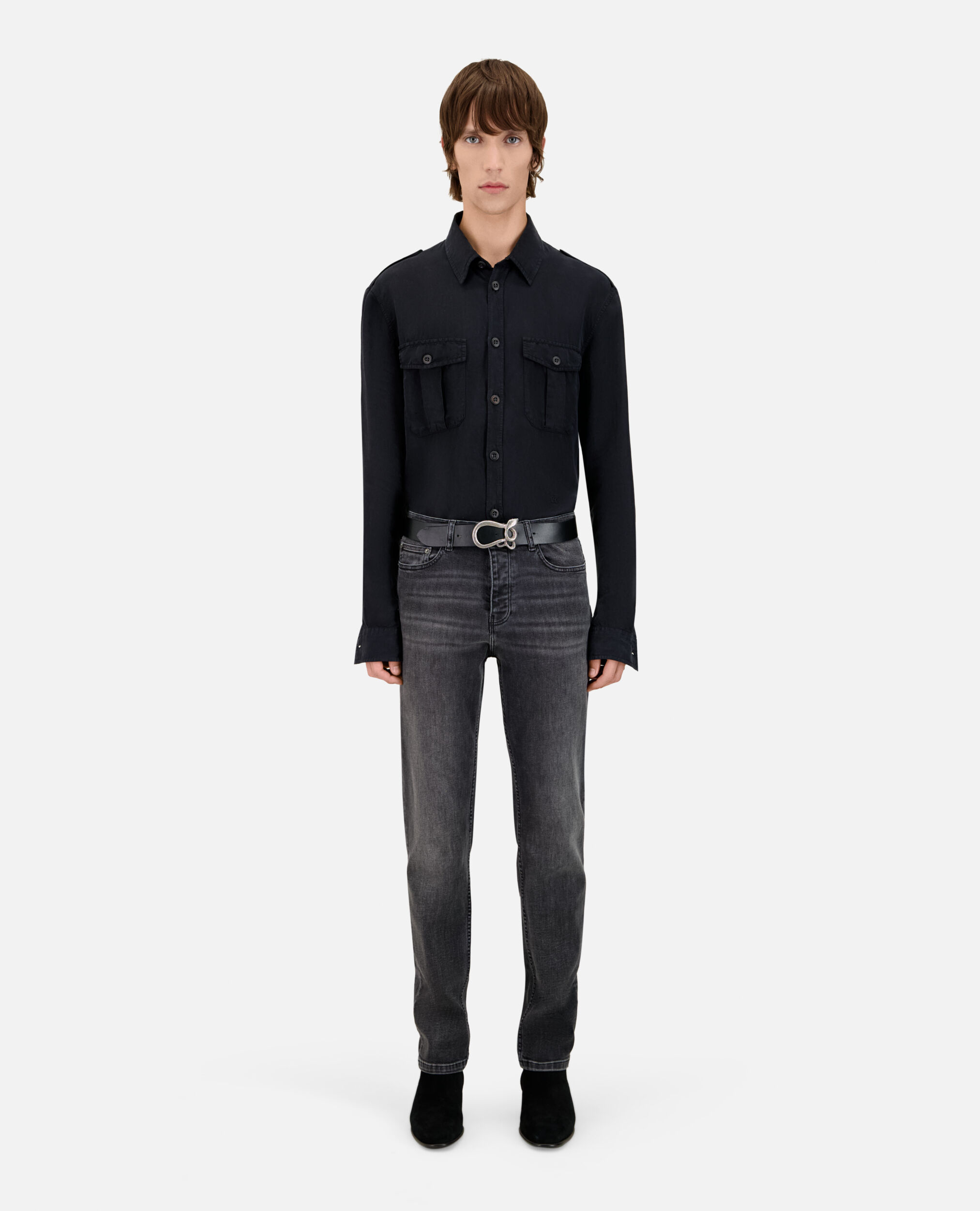 Graue Slim-Fit Jeans, DARK GREY, hi-res image number null