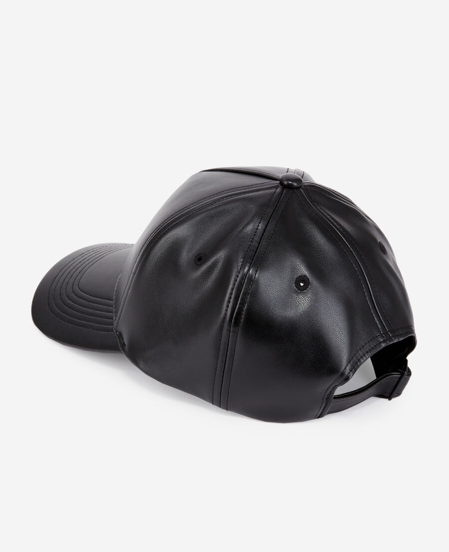 casquette noire effet cuir 