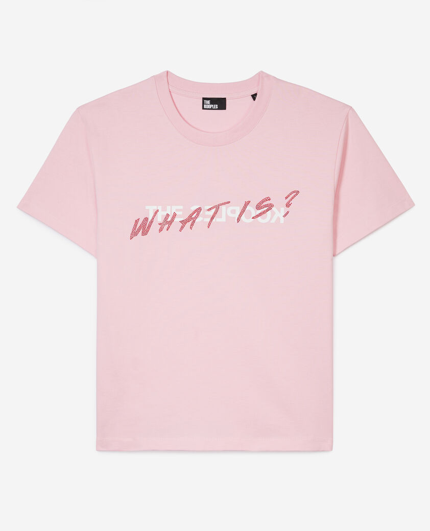 The Kooples FEMME POWDER PINK t-shirt what is avec strass rose