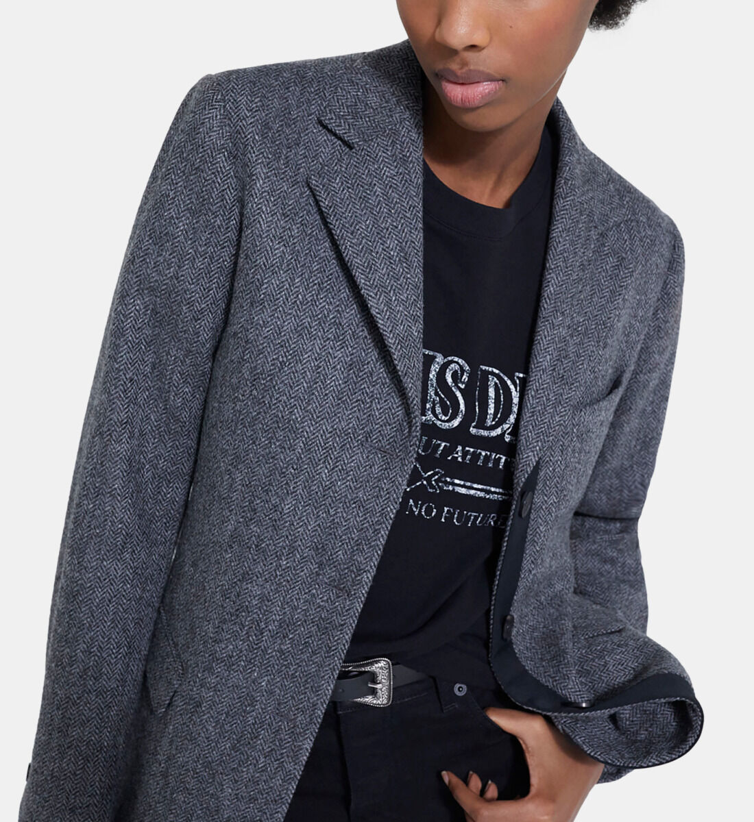 Wool jacket with gray motif | The Kooples