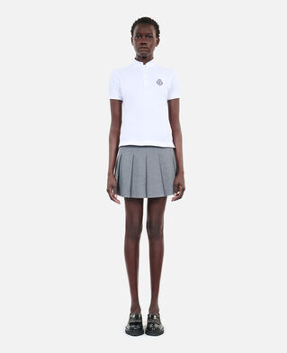 The Kooples F WHITE white piqué cotton polo t-shirt