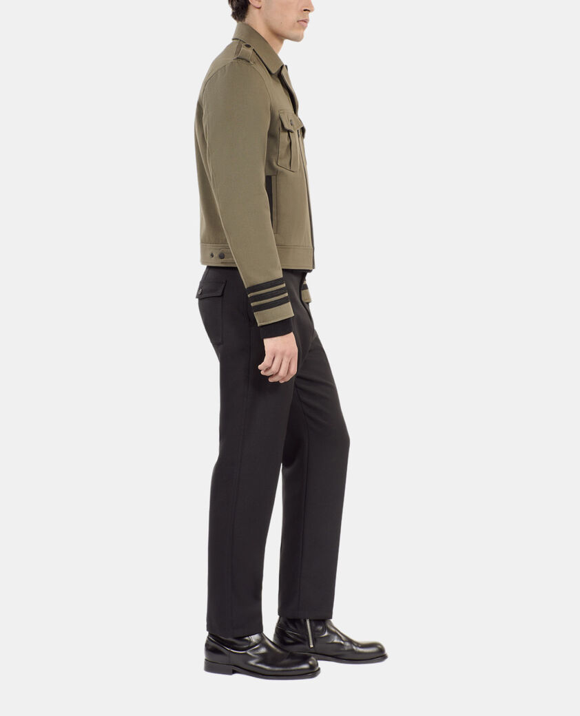 The Kooples HERREN OLIVE NIGHT khakifarbene jacke im offizierstil