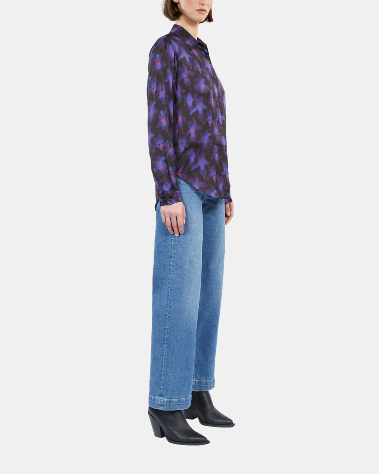 The Kooples MUJER BLACK /LIGHT PINK / BLUE camisa estampada