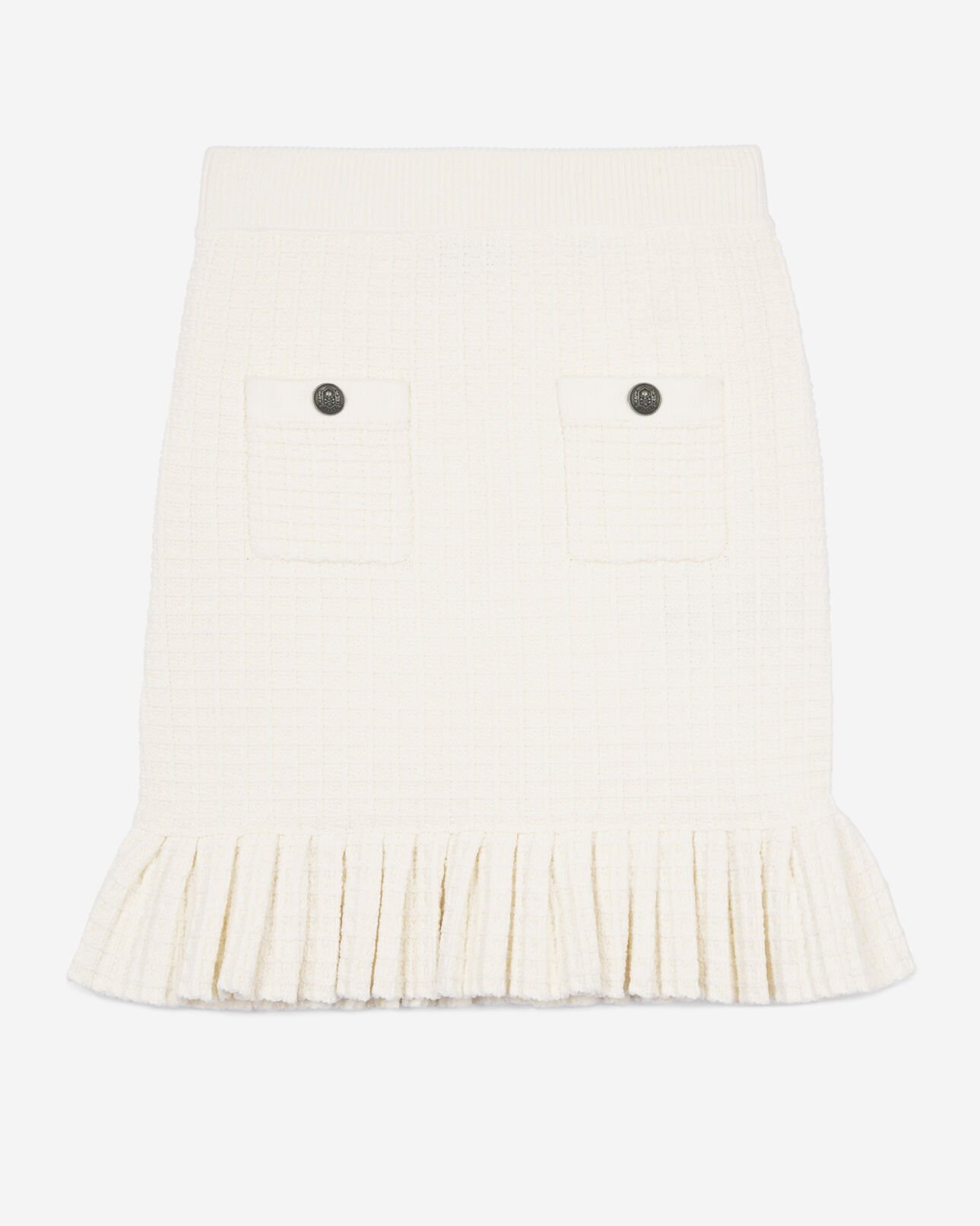 The Kooples FEMME ECRU jupe courte en maille écrue