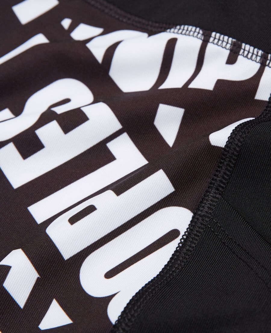 The Kooples WOMEN BLACK / WHITE black leggings with tape logo