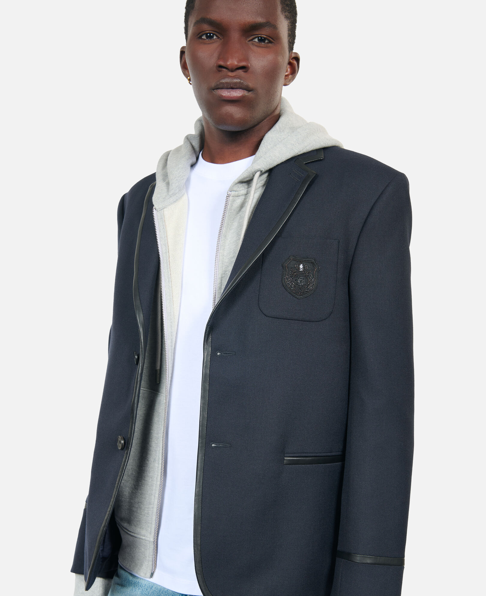 The Kooples MEN DARK NAVY navy blue wool-blend jacket