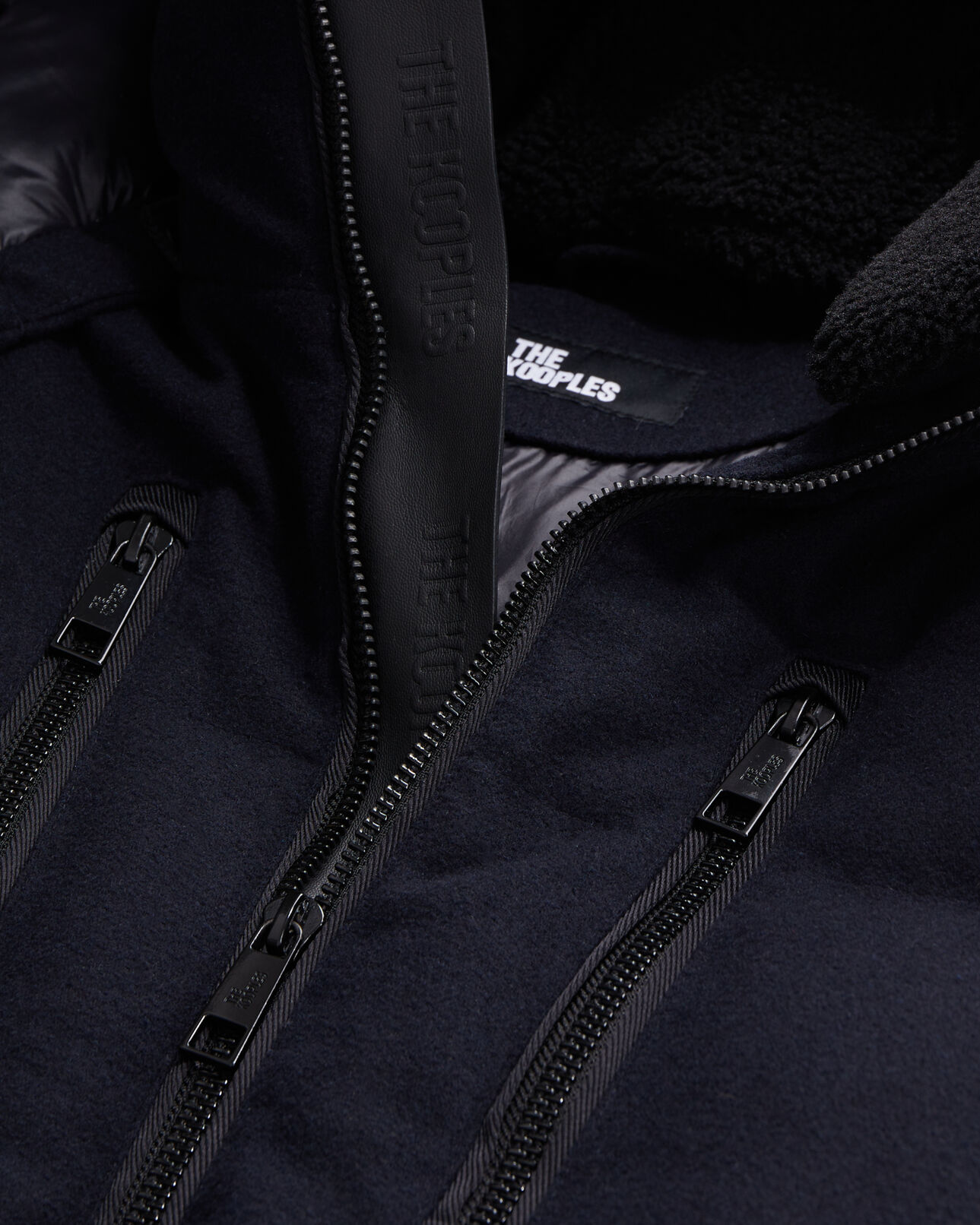 The Kooples HOMME NAVY doudoune bleu marine en flanelle
