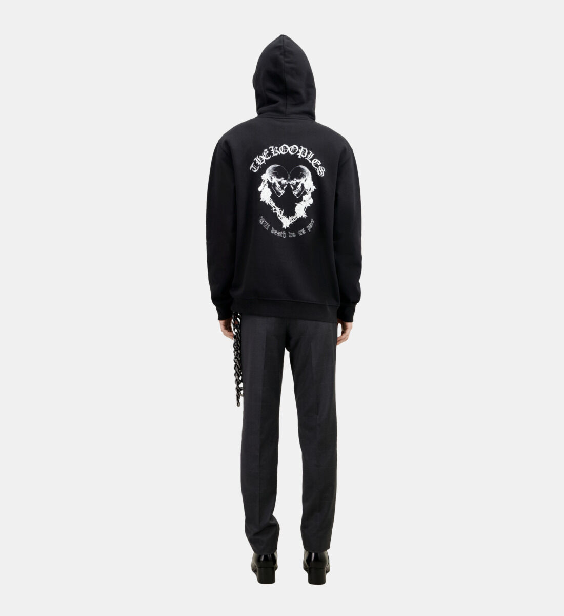 Black hoodie with Skull heart serigraphy The Kooples UK