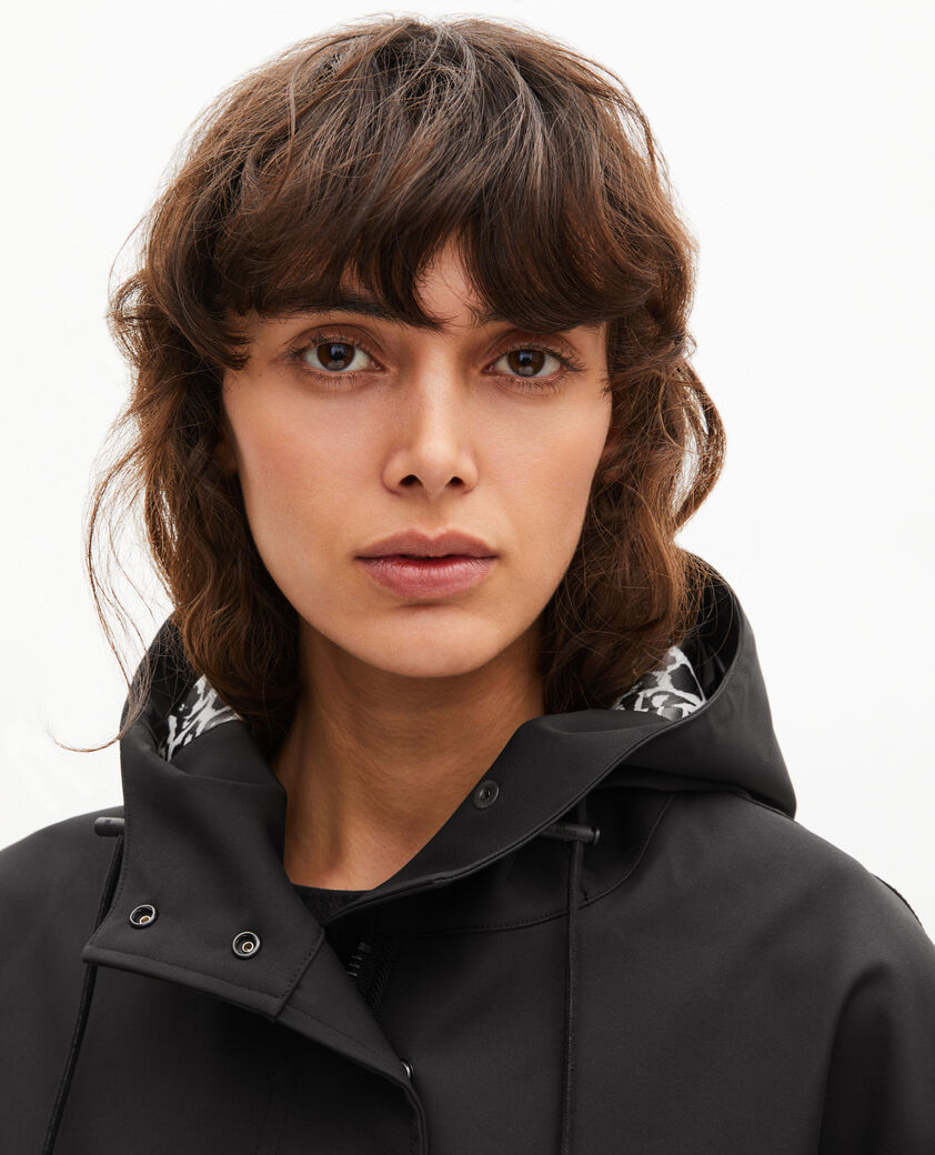 The Kooples F BLACK long black hooded parka