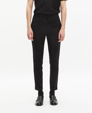 The Kooples HOMME BLACK pantalon en laine coupe droite noir 
