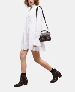 The Kooples FEMME WHITE robe courte blanche avec broderie anglaise