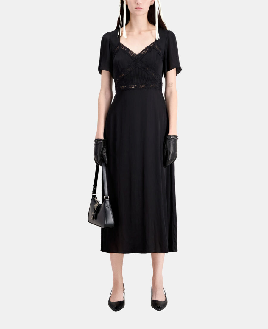 long black dress with lace details