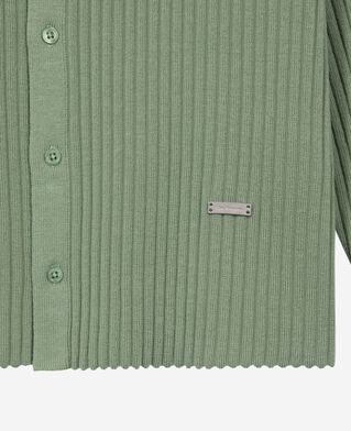The Kooples H LICHEN almond green ribbed cardigan
