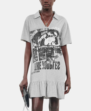The Kooples WOMEN STONE GREY grey eternal life tour serigraphy t-shirt dress