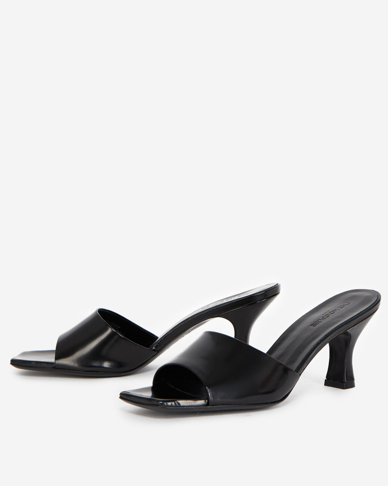 The Kooples FEMME BLACK sandales petit talon noires ouvertes