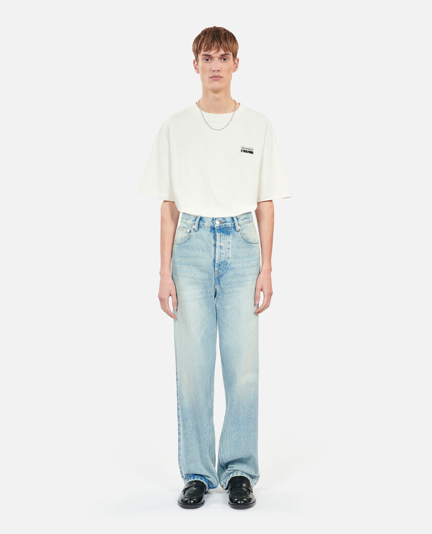 The Kooples HOMME BLUE BLEACHED / NAVY jean large bleu d&eacute;lav&eacute;