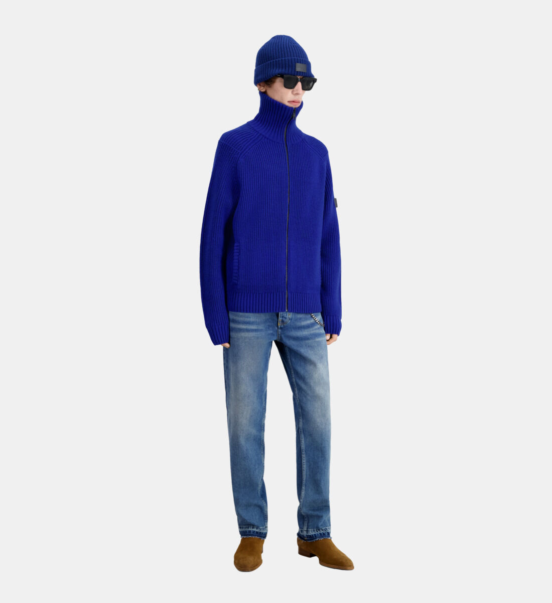 Blue zipper sweater online