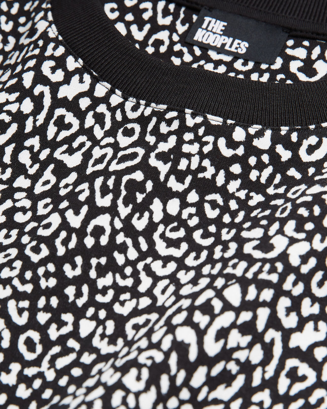 The Kooples WOMEN ECRU black leopard-print t-shirt