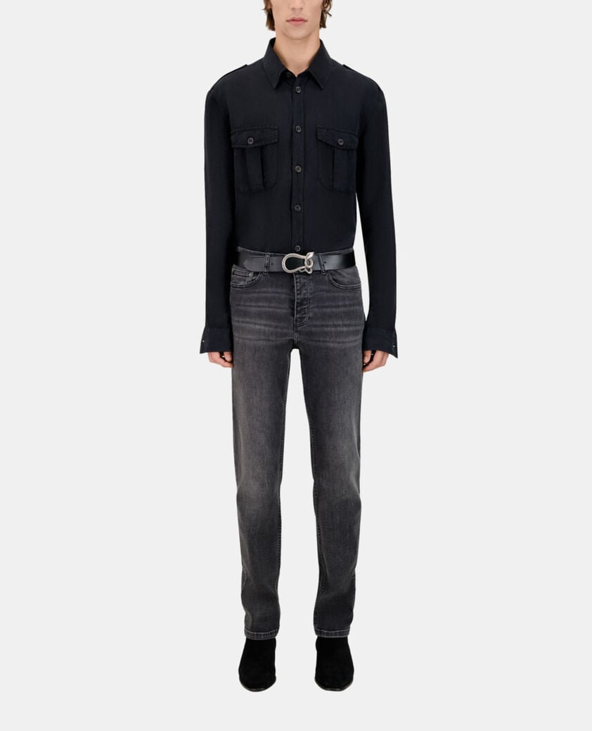 The Kooples HERREN DARK GREY graue slim-fit jeans