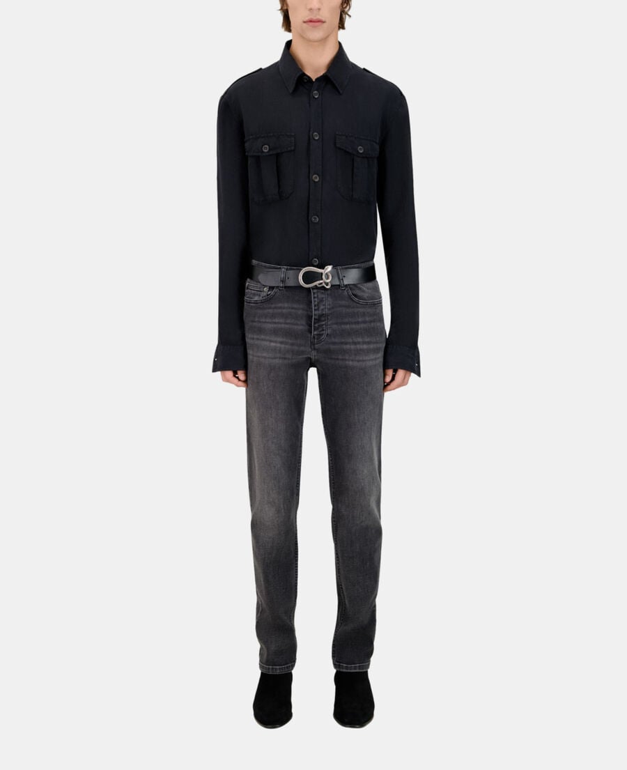 The Kooples HERREN DARK GREY graue slim-fit jeans