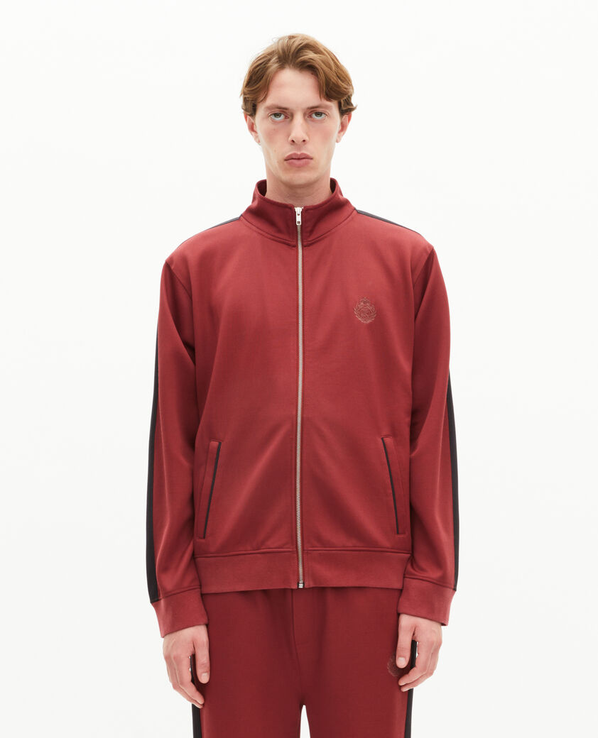 The Kooples MEN BURGUNDY burgundy zip-up sweatshirt