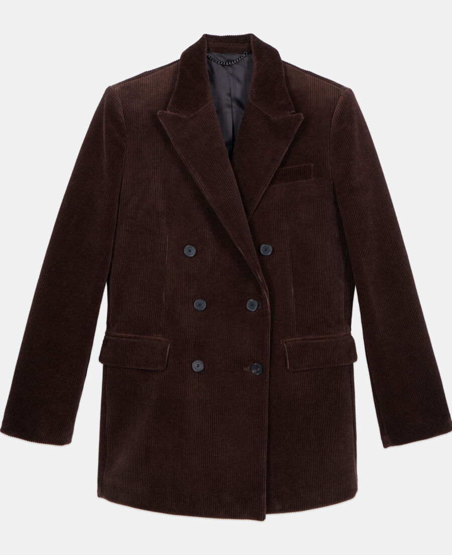 The Kooples DAMEN BROWN braune anzugjacke aus cordsamt