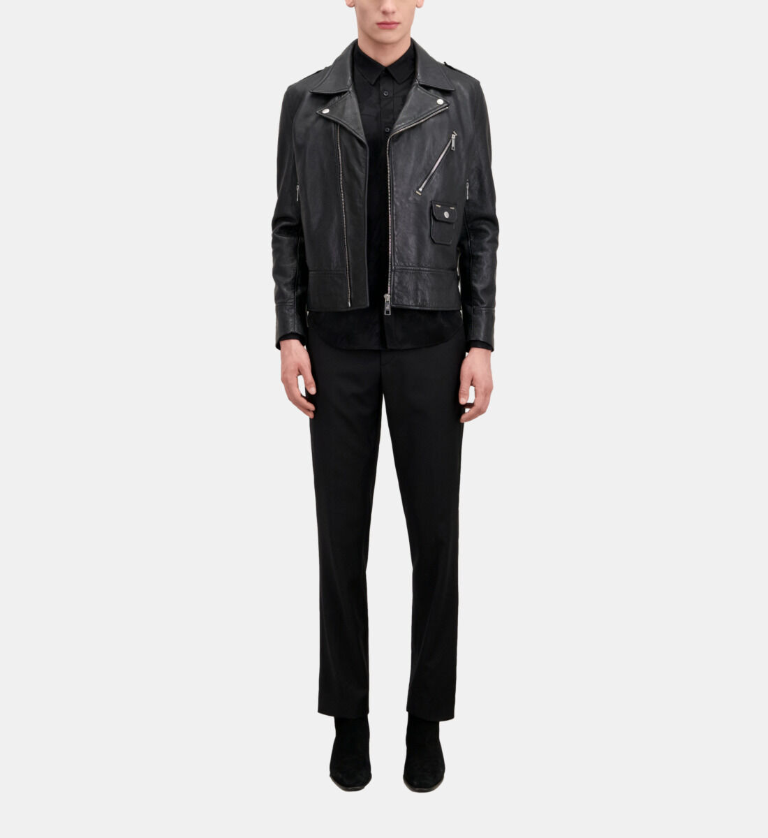 Veste en cuir biker cheap