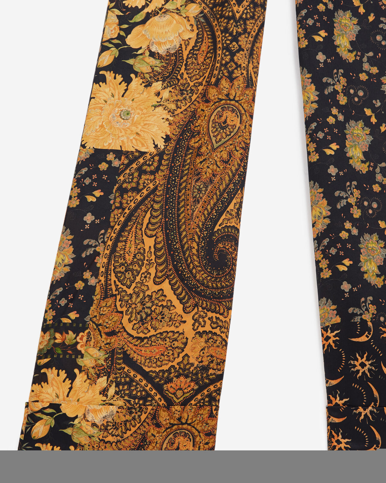 The Kooples DAMEN BLACK-ORANGE schwarz und orange bedruckte fließende hose