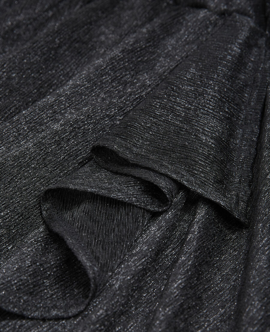 The Kooples MUJER BLACK vestido cruzado negro con detalle drapeado