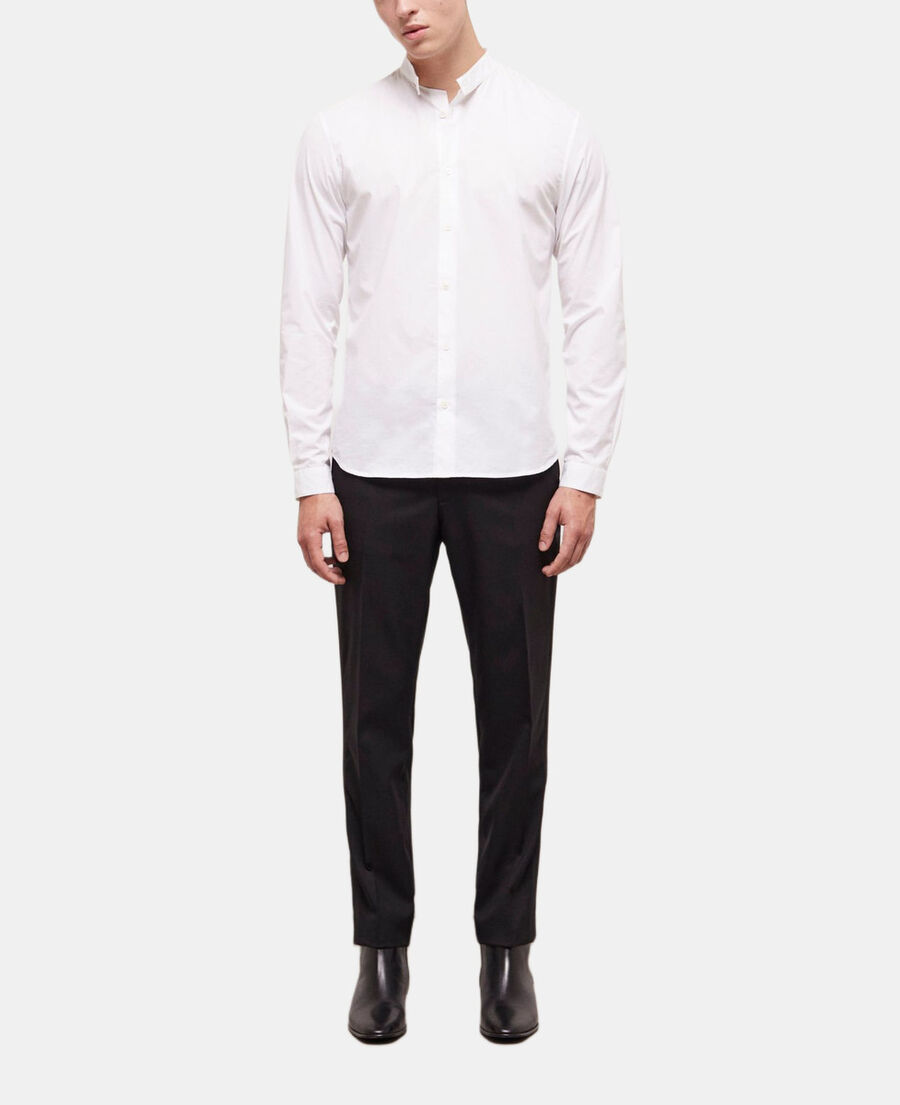slim-fit white shirt with officer collar