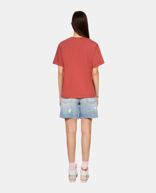 The Kooples MUJER RED BRIQUE camiseta roja serigrafía blason