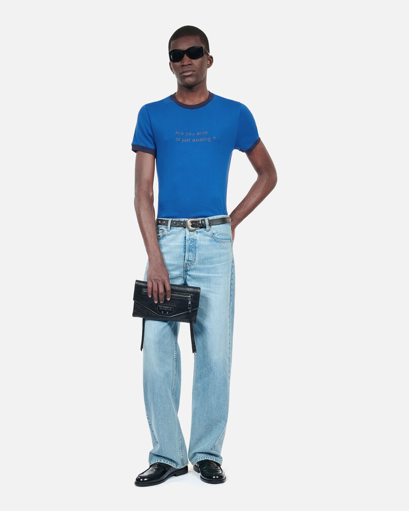 The Kooples HOMBRE BLUE BRUT camiseta azul serigrafía are you alive