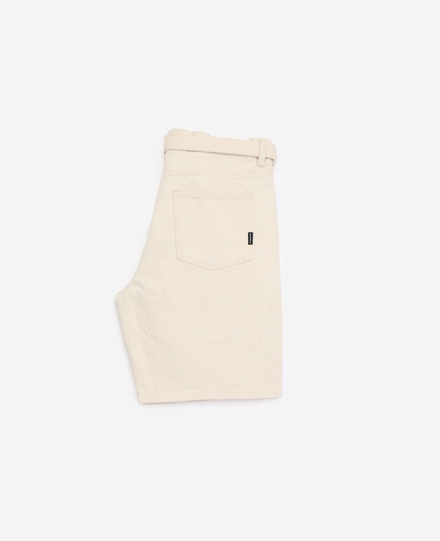 The Kooples H NATURAL off-white denim shorts with pockets
