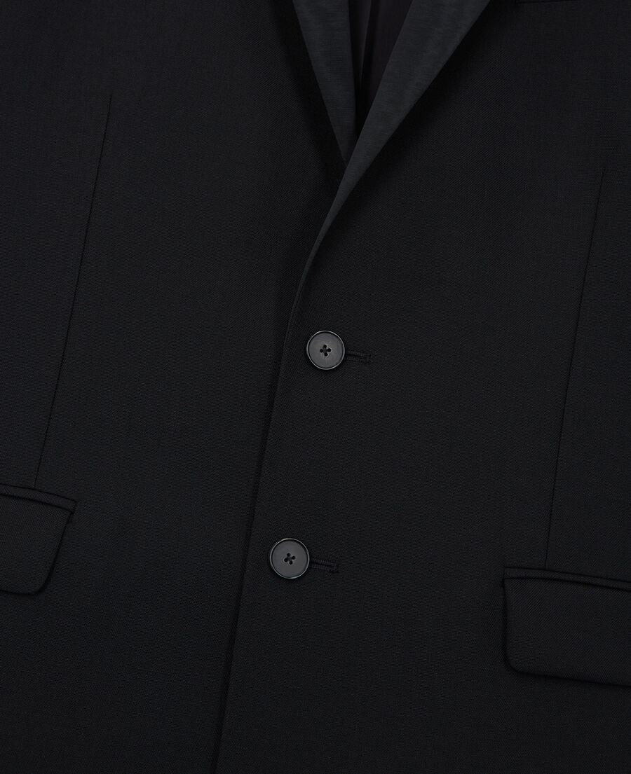 black wool suit jacket