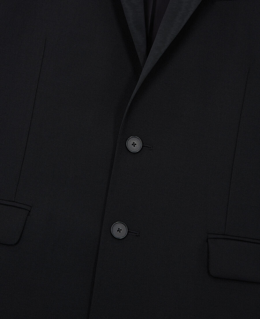 black wool suit jacket