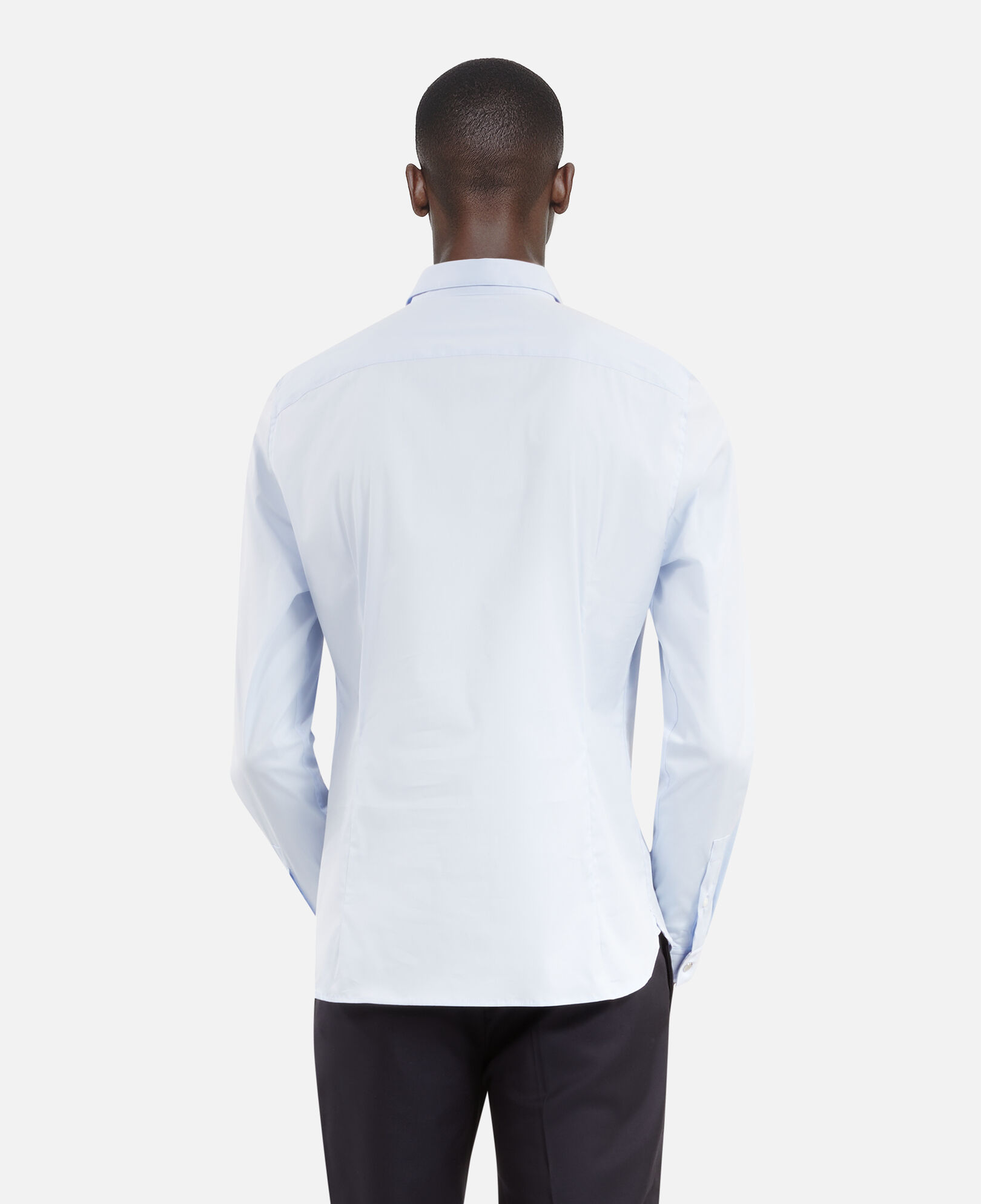 The Kooples MEN BLUE formal blue poplin shirt