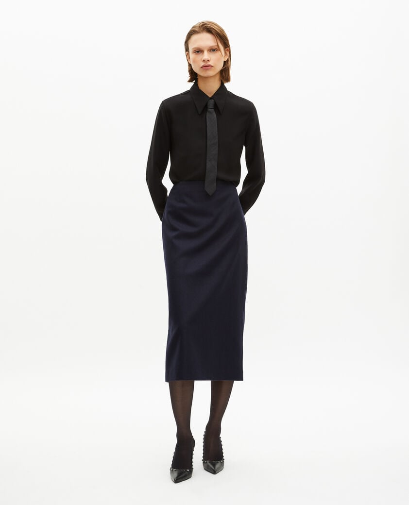 The Kooples FEMME BLACK chemise en satin noire