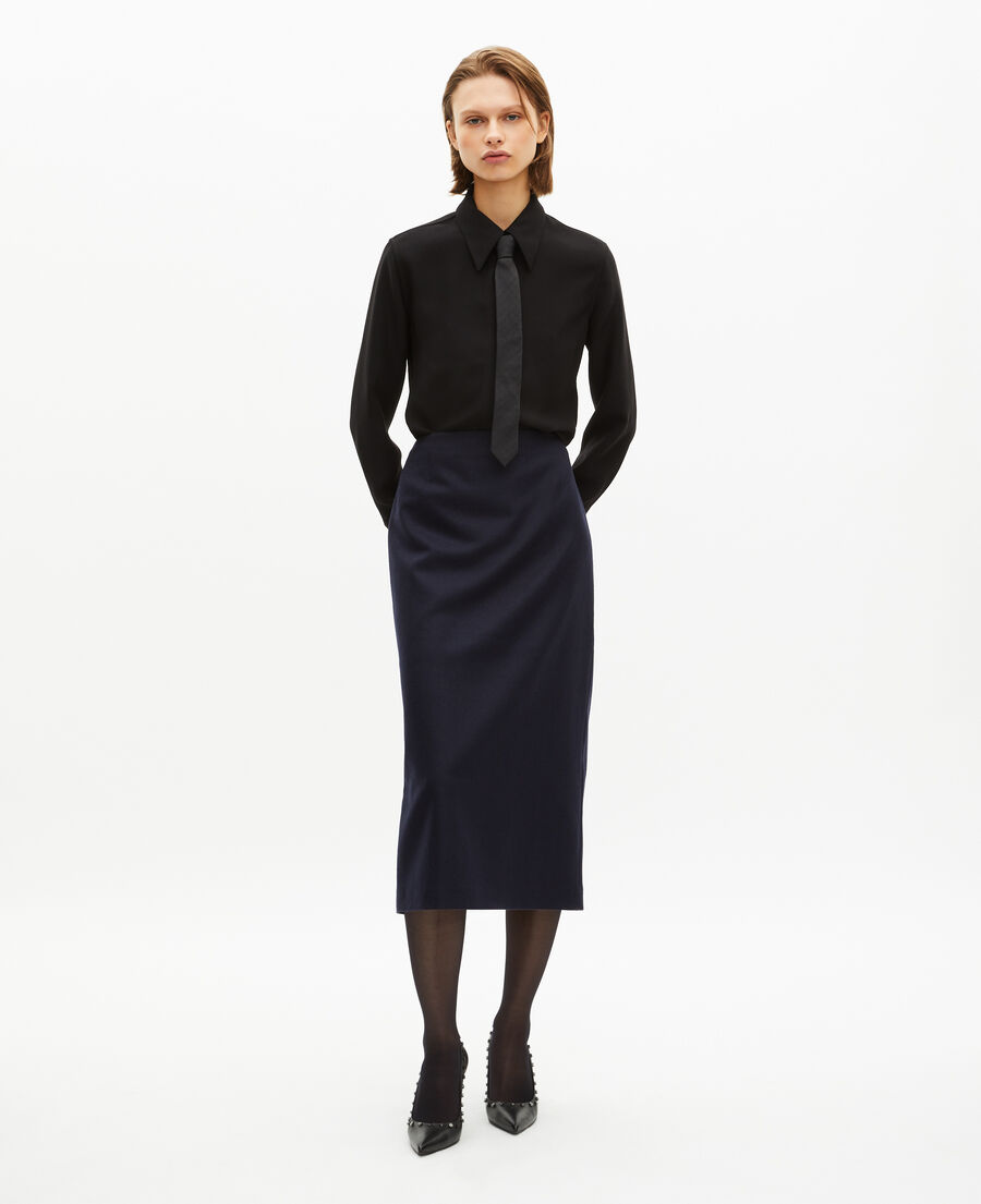 The Kooples WOMEN BLACK black satin shirt