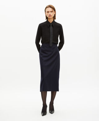 The Kooples WOMEN BLACK black satin shirt