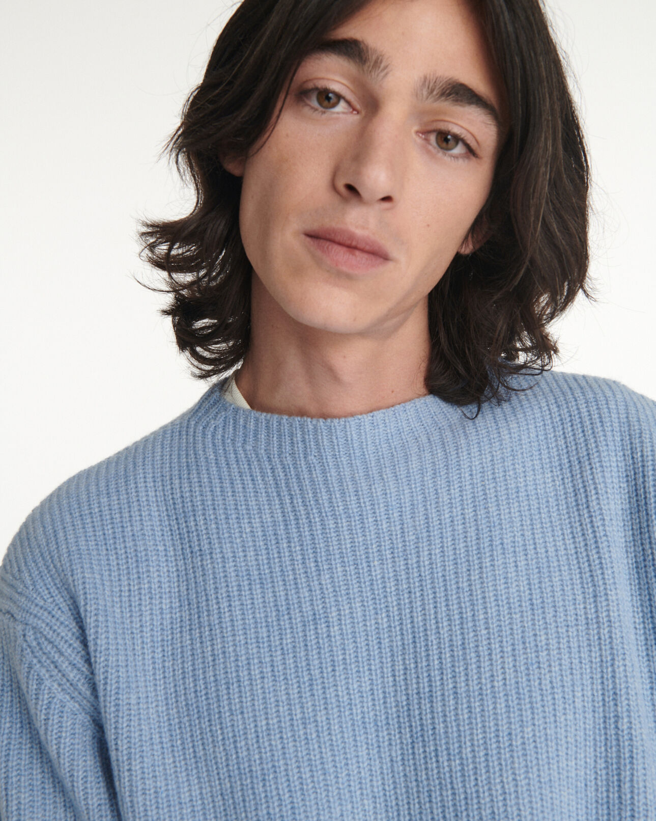 The Kooples HOMBRE BABY BLUE jersey azul cielo lana cuello redondo