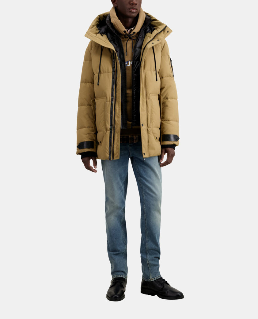 The Kooples HERREN CAMEL beiger parka mit kapuze